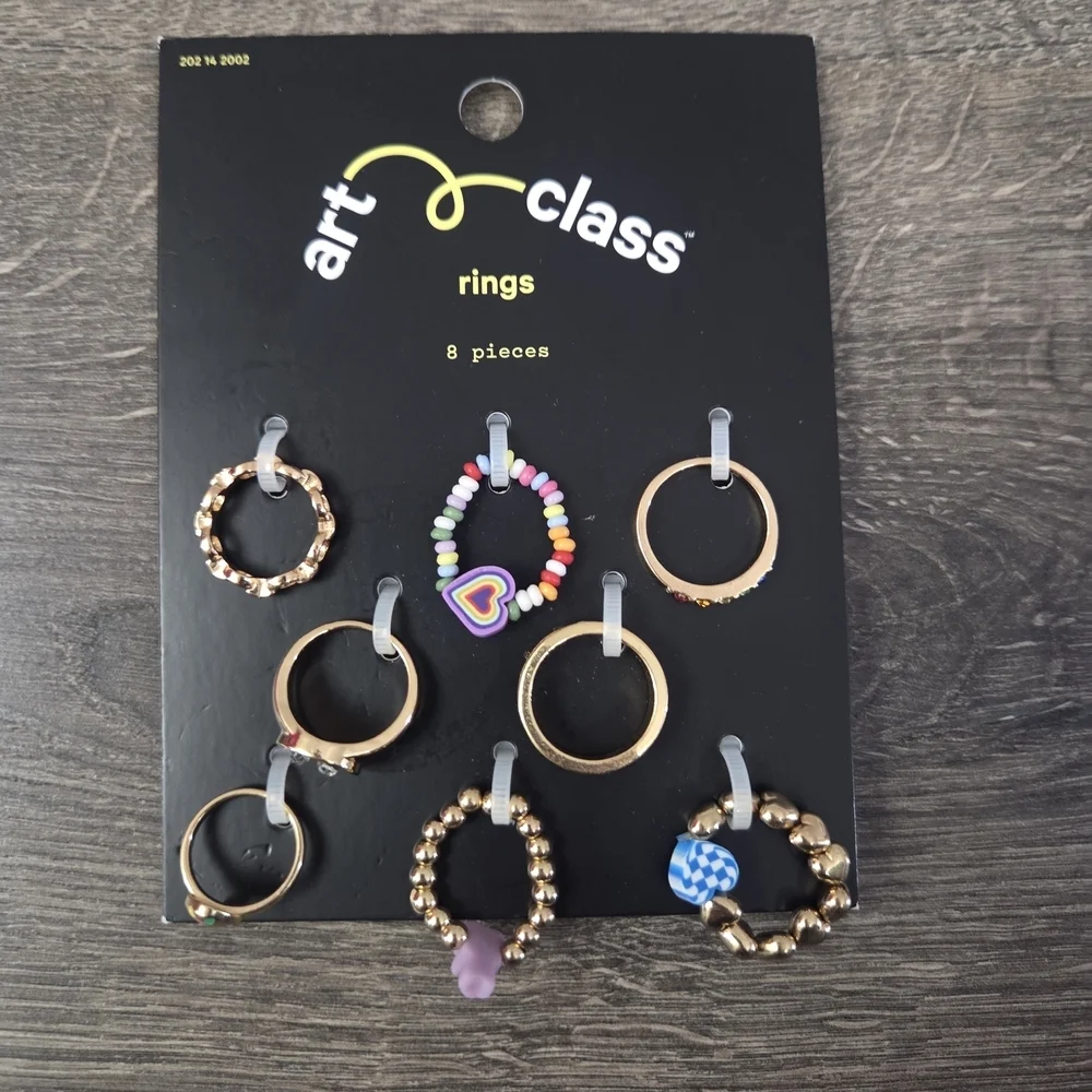 Art Class Girls 8pc Rings Set NEW